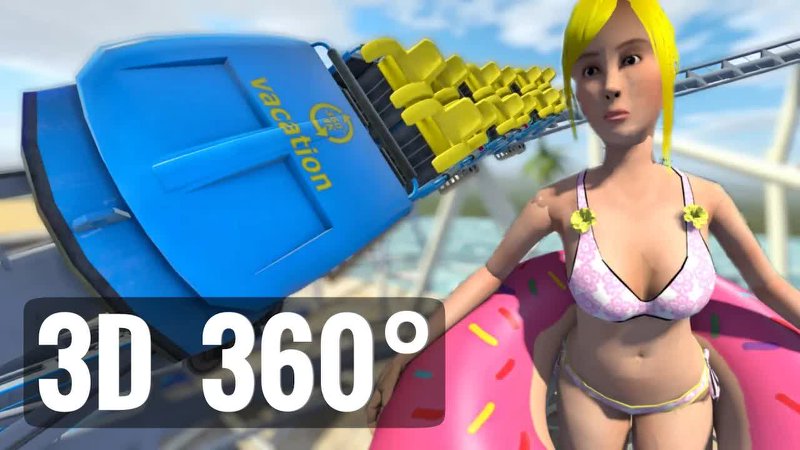 Pool Roller Coaster Summer Bikini Girl 360°全景VR视频