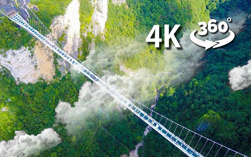 飞跃张家界峡谷玻璃桥 360°全景VR视频
