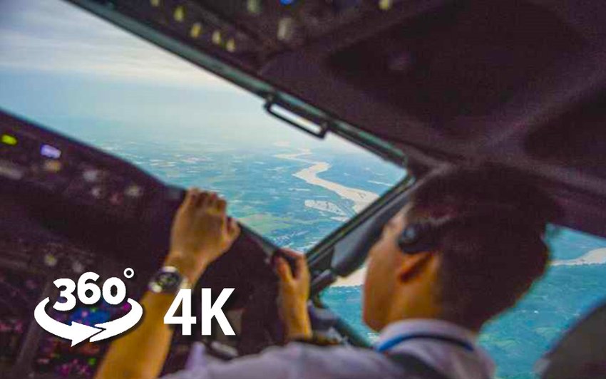 飞机降落时,机组在干什么-空客A350 360°全景VR视频