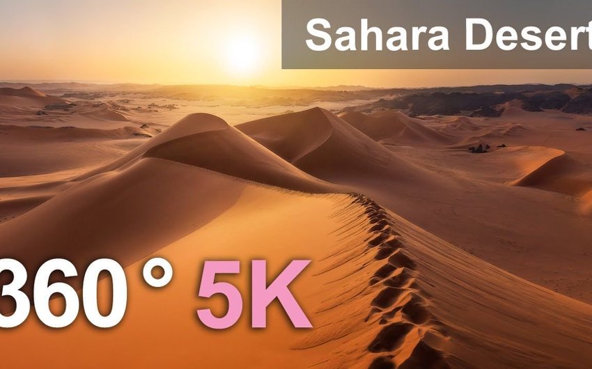 阿尔及利亚撒哈拉沙漠。 5K航拍360度视频 360°全景VR视频